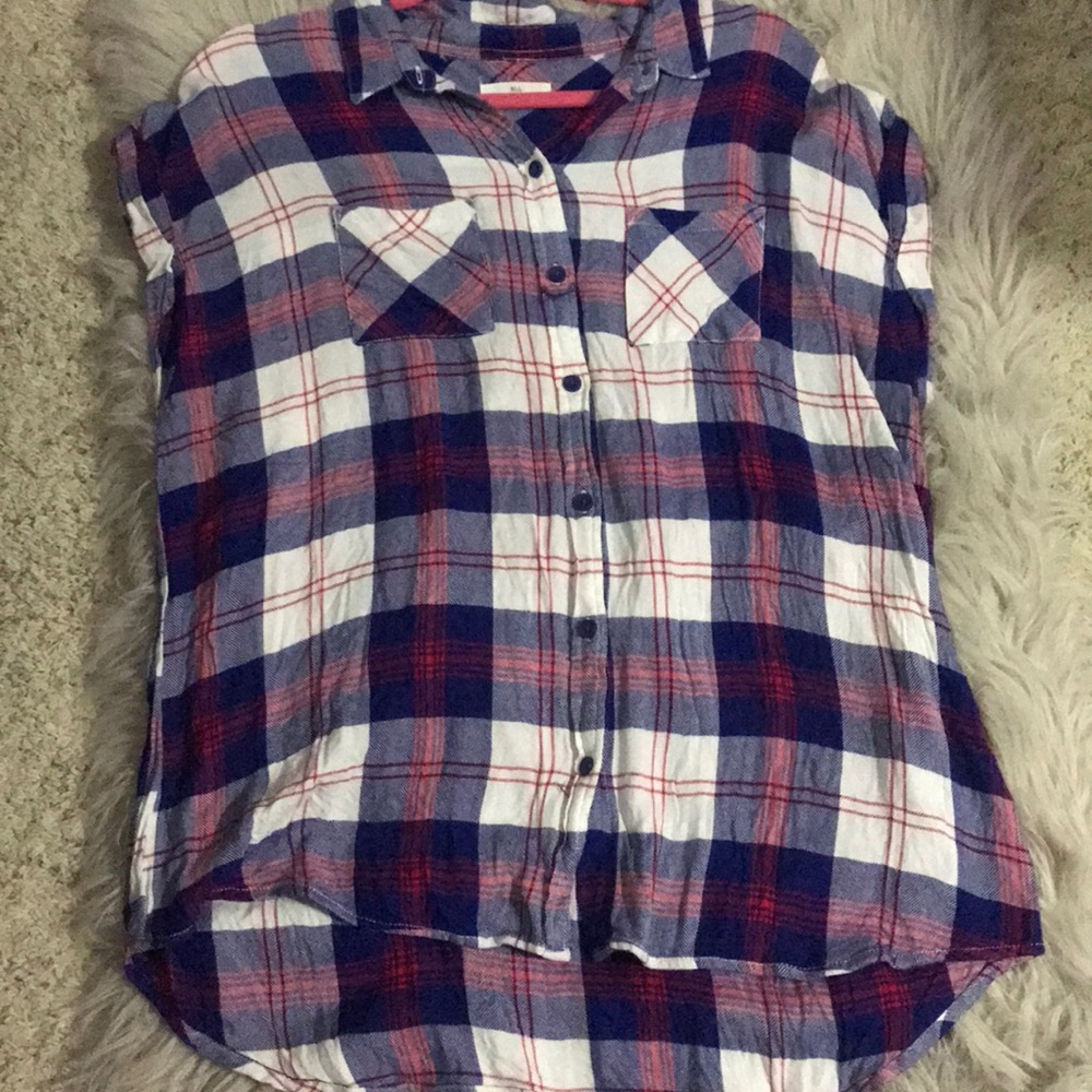 Plaid Button Up T-Shirt